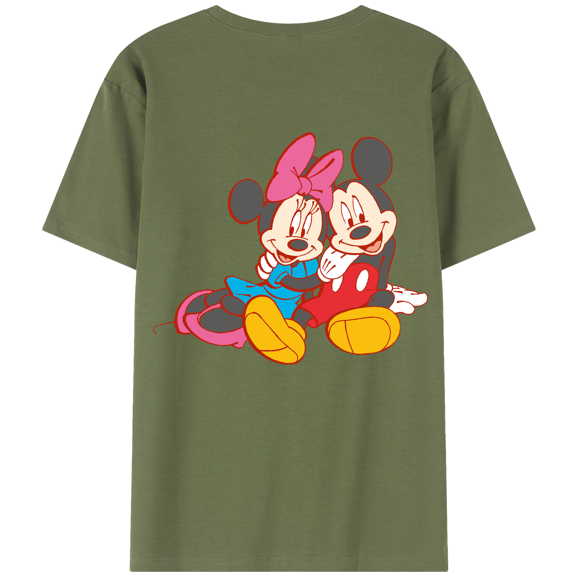 （画像用） ミッキーマウス Mickey Mouse 綿100％半袖Tシャツ（背面プリント）